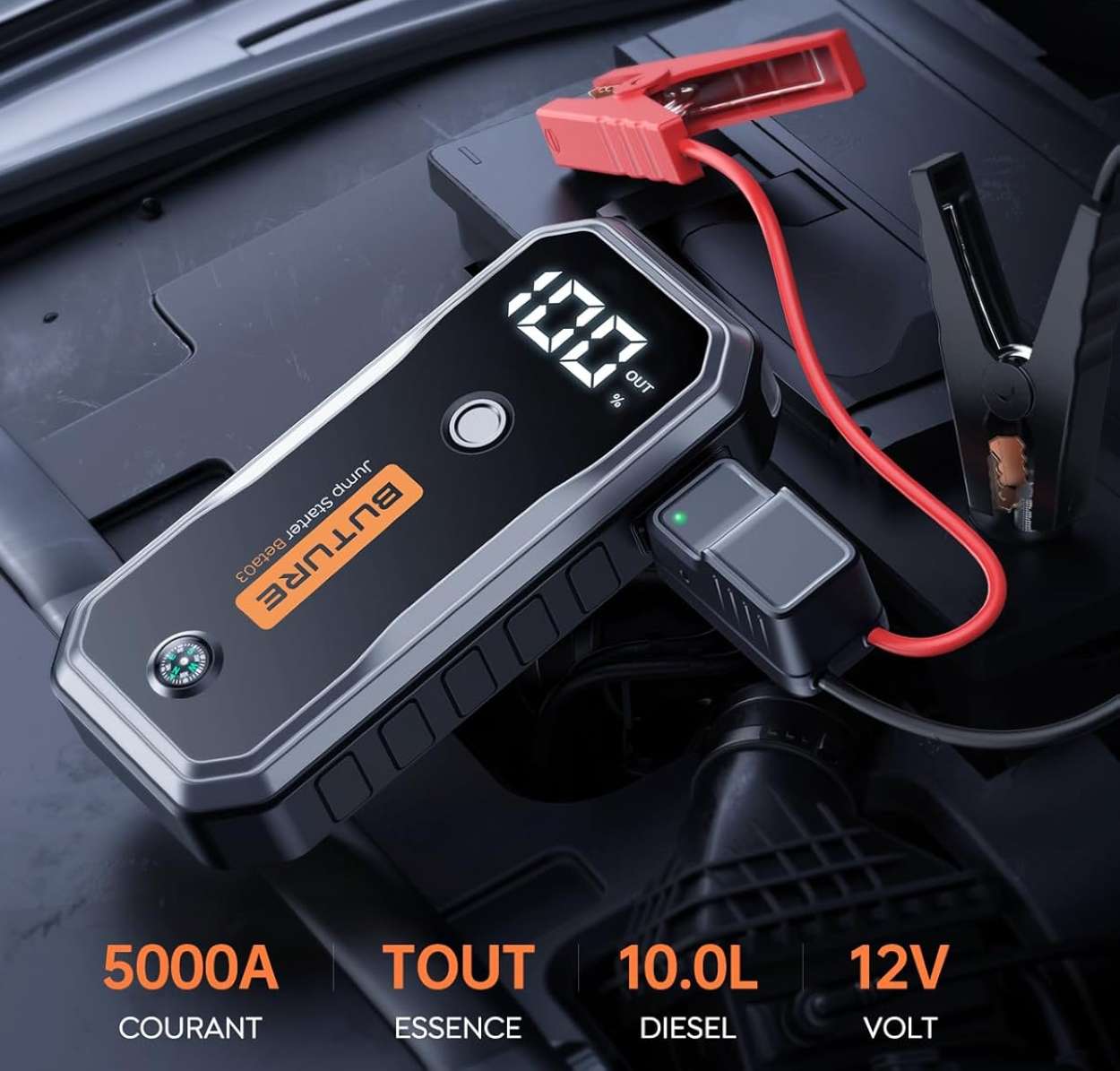 utilisation BuTure Booster Batterie voiture 5000A