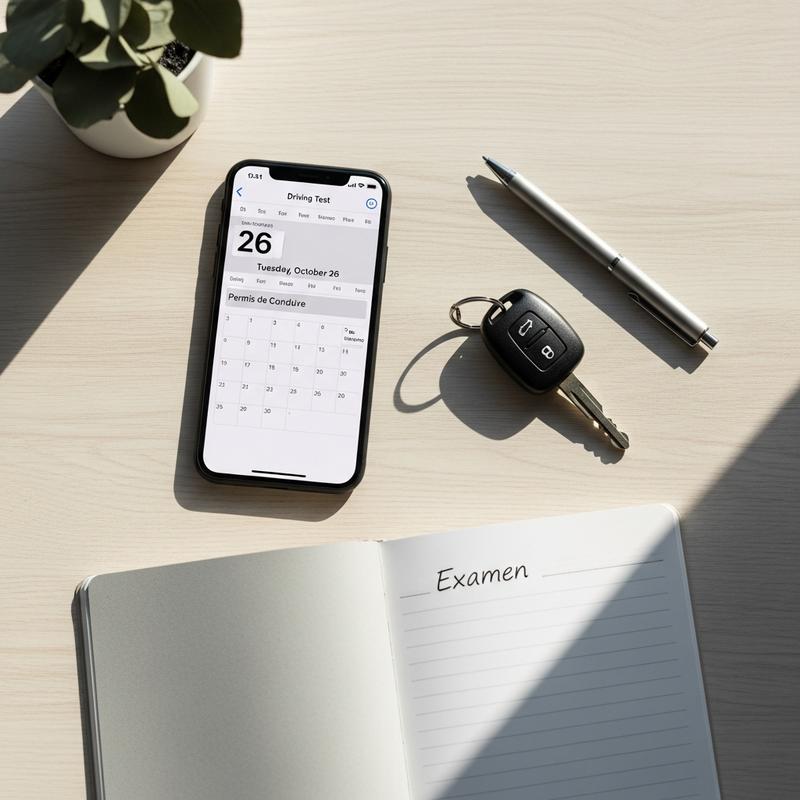 Planification examen permis bureau smartphone